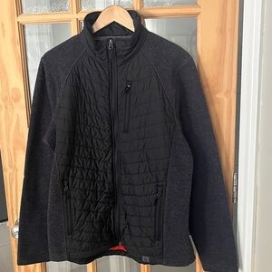 LL Bean Fleece-Lined Wool Hybrid Sweater Primaloft puffer Jacket Sz medium